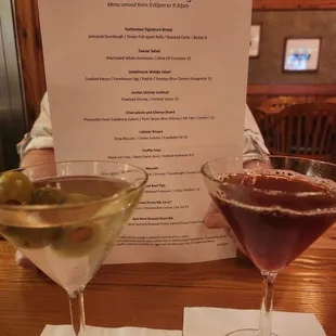 Dirty Martini and Manhattan