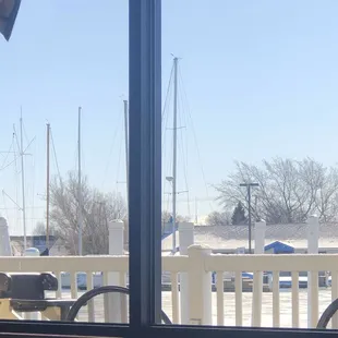 Dock and the cold/snow outside