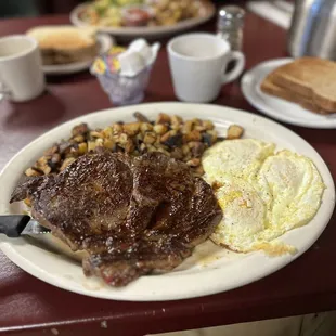 RIB EYE STEAK AND EGGS