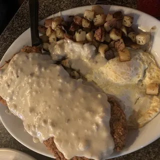 Chicken Fried Steak and French Toast