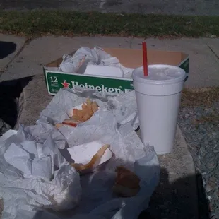 Note the Heineken branded serving tray.