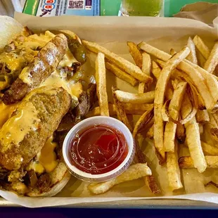 The Cricket Pickle Cheese Steak Sandwich