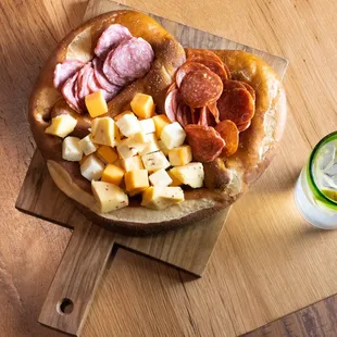 Bavarian pretzel served with an assortment of cheeses * pepperoni * hot and mild sopressata