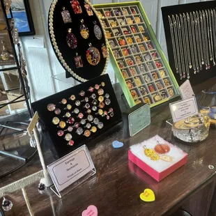 a variety of jewelry on display