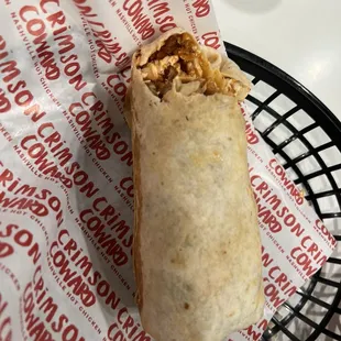 Hot chicken burrito