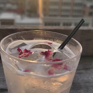 Grabbing a drink at Crimson Rooftop.... Caribbean Rose