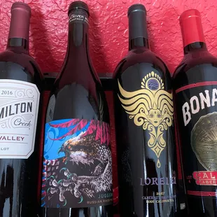 a selection of wines