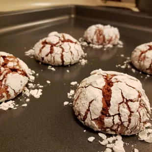 a close up of a cookie on a baking sheet