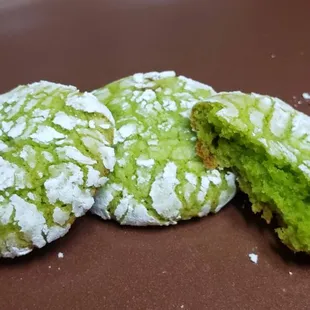 a close up of a cookie with a bite taken out of it