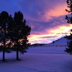 Open year round.  Winter sunset.