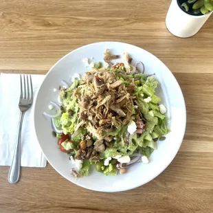 Chop salad with carnitas