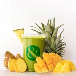 a pineapple and mango smoothie