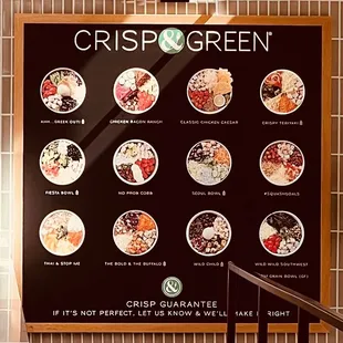 The Crisp &amp; Green menu.