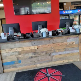 the front desk of a restaurant