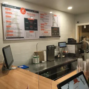 Menu. Order on pad at counter.