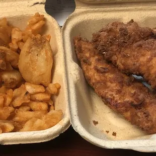 Waffle Fries &amp; 3 Piece Tenders