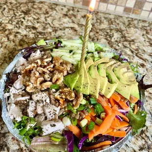 Avo-Cobb-o salad for two. Happy birthday to my man haha