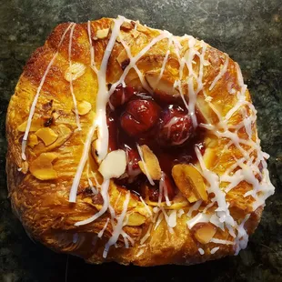 Cherry and almond danish
