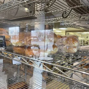 a display of baked goods