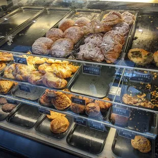 Pastry case with both sweet and savory items