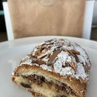 Specialty twice baked croissant: chocolate hazelnut praline