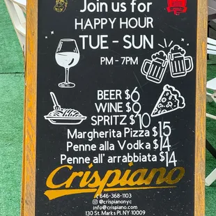 Happy hour sign
