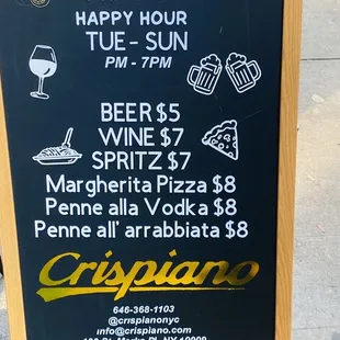Happy Hour Tue-Sun 5pm-7pm