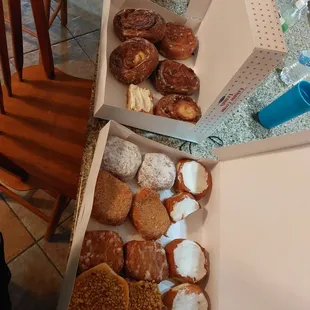 two boxes of doughnuts