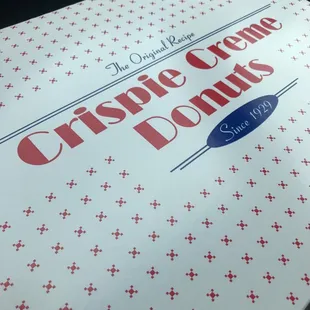 a box of crispie creme donuts
