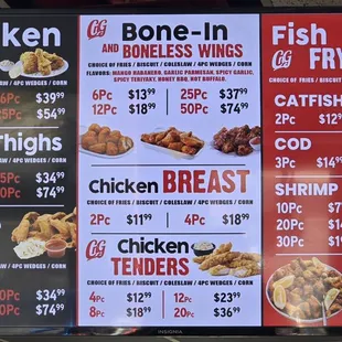 Menu as of 10/14/2024