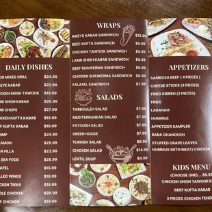 menu