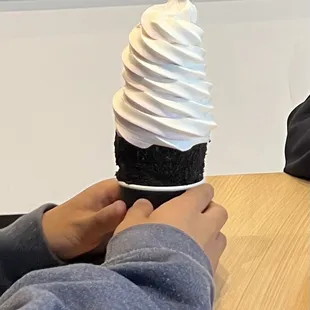 Blackberry swirl with Oreo cone