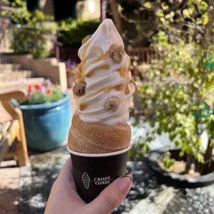 Cookie dough with caramel drizzle