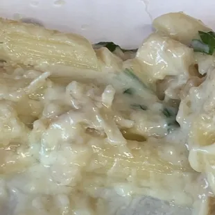 a close up of a pasta dish