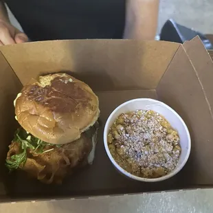 Sandwich meal with corn