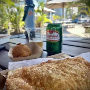 Food before our catamaran ride