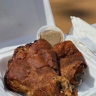 Crispy pata (fried pig knuckle), the skin is so crunchy and the meat is fall off the bone tender, simply amazing!