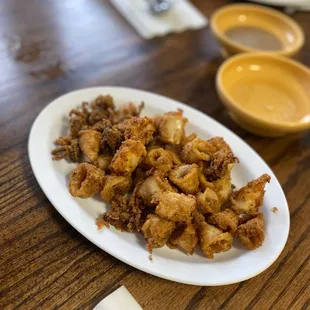 a plate of fried food