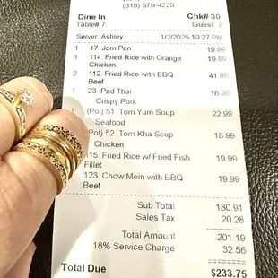 Thank u for the good food and service