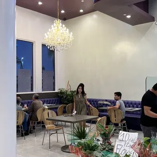 people eating in a restaurant
