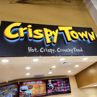 the sign above the food court