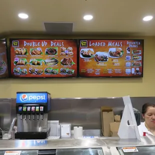 Menu board, circa June 2019