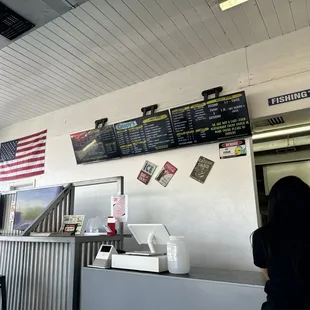 The counter and menu