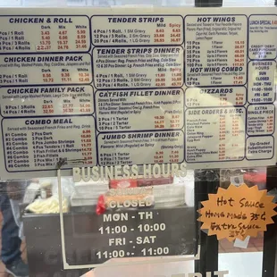 Updated menu as of September 2022