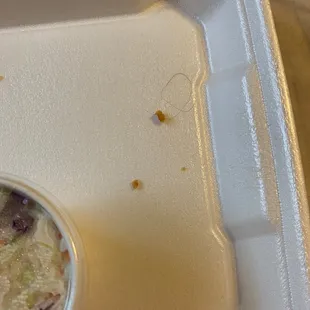 Found hair in my food what a waste of my money