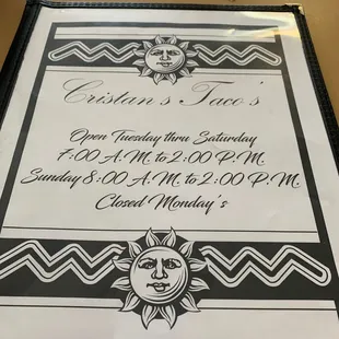 Restaurant times