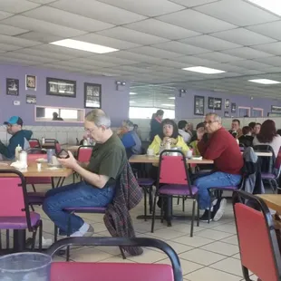 A large mirror in the back opens up the room. And noise level stays comfortably low despite a good number of customers.