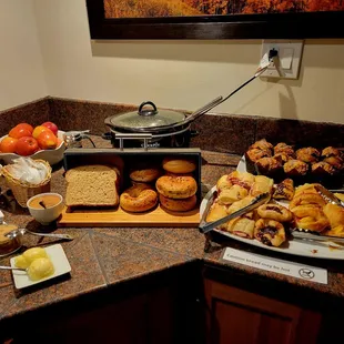The warm savory and sweet pastries for breakfast were delicious!