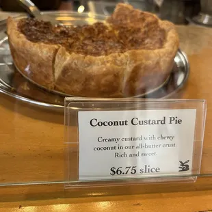 The delectable coconut custard pie - get this!