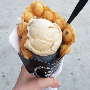 Vietnamese coffee &amp; black charcoal vanilla ice cream. Fun flavors!